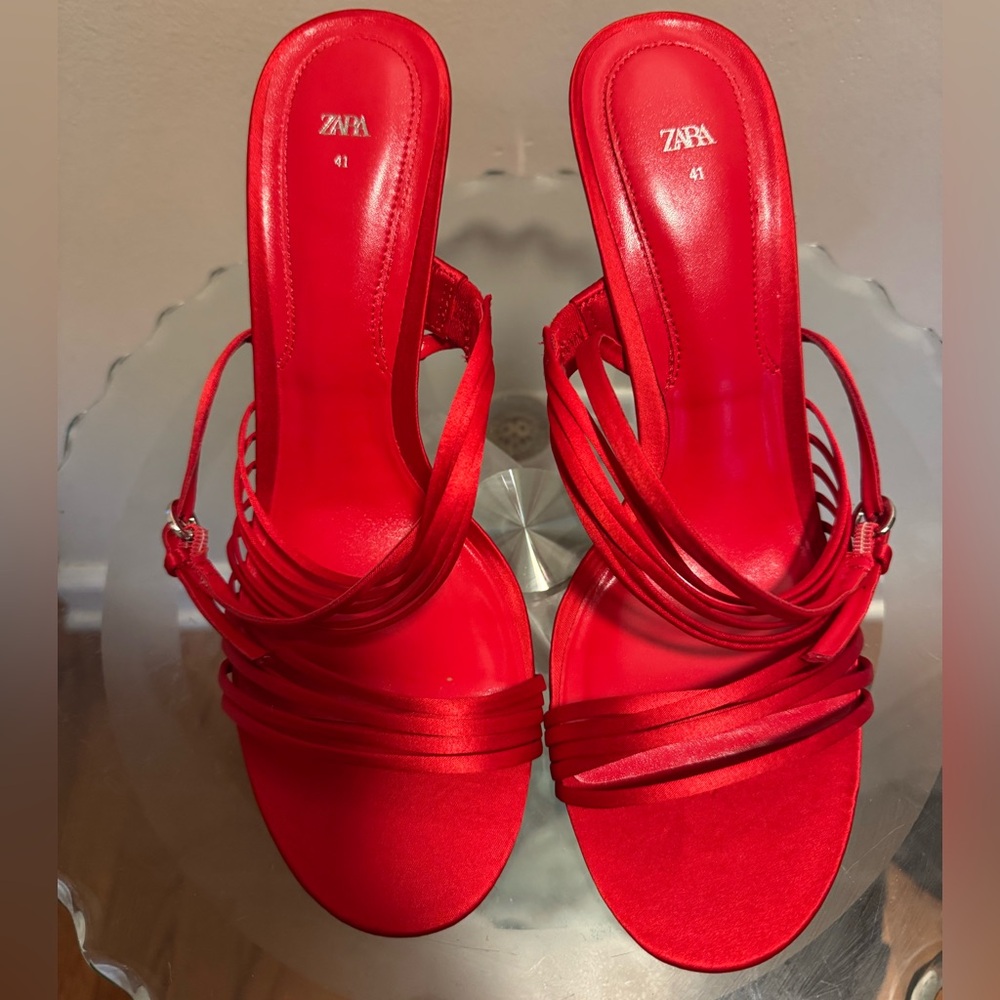 Red Strappy Heels by Zara - Picture 6 of 7